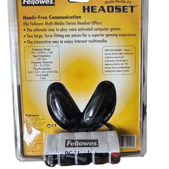 Fellowes NEW black multi media pc computer gaming internet voice 91505 headset - Picture 5 of 6